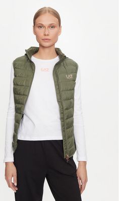 Kamizelka damska casual EA7 Emporio Armani ze sklepu: MODIVO w kategorii: Kamizelki damskie - zdjęcie WP-EBWP-BKLVO-LN0_0000303960254