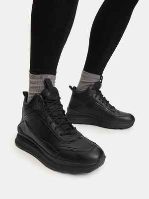 czarny Buty sportowe damskie płaskie Geox ze sklepu: MODIVO w kategorii: Buty sportowe damskie