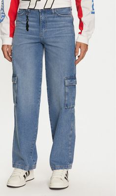 Jeansy damskie casualowe w miejskim stylu Wrangler ze sklepu: MODIVO w kategorii: Jeansy damskie - zdjęcie WP-EBWP-BKLVO-LN0_0000304551840