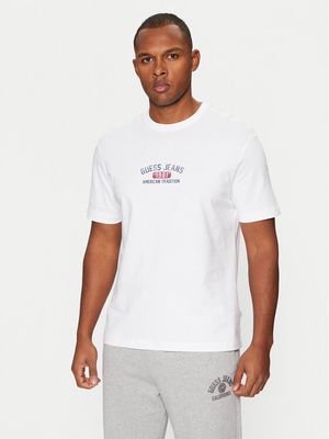 T-shirt męski na wiosnę Guess Jeans ze sklepu: MODIVO w kategorii: T-shirty męskie - zdjęcie WP-EBWP-BKLVO-LN0_0000304583339