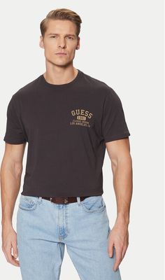T-shirt męski na wiosnę młodzieżowy Guess ze sklepu: MODIVO w kategorii: T-shirty męskie - zdjęcie WP-EBWP-BKLVO-LN0_0000304583490