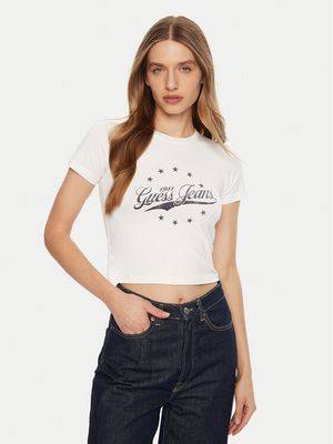 Bluzka damska na wiosnę Guess Jeans ze sklepu: MODIVO w kategorii: Bluzki damskie - zdjęcie WP-EBWP-BKLVO-LN0_0000304595691