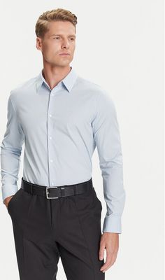 Calvin Klein - Koszula męska z klasycznym kołnierzykiem ze sklepu: MODIVO w kategorii: Koszule męskie - zdjęcie WP-EBWP-BKLVO-LN0_0000304721526