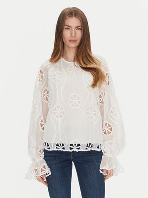 Bluzka damska na wiosnę elegancka Bardot ze sklepu: MODIVO w kategorii: Bluzki damskie - zdjęcie WP-EBWP-BKLVO-LN0_0000304921414