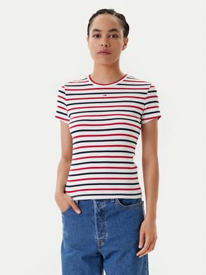 Bluzka damska casualowa na wiosnę Tommy Jeans ze sklepu: MODIVO w kategorii: Bluzki damskie - zdjęcie WP-EBWP-BKLVO-LN0_0000305040473