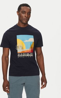 T-shirt męski w sportowym stylu Napapijri ze sklepu: MODIVO w kategorii: T-shirty męskie - zdjęcie WP-EBWP-BKLVO-LN0_0000305102317