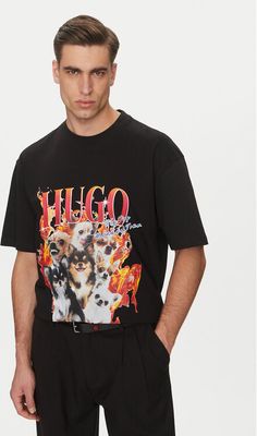 T-shirt męski na wiosnę HUGO ze sklepu: MODIVO w kategorii: T-shirty męskie - zdjęcie WP-EBWP-BKLVO-LN0_0000305105691