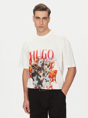 T-shirt męski w stylu młodzieżowym HUGO ze sklepu: MODIVO w kategorii: T-shirty męskie - zdjęcie WP-EBWP-BKLVO-LN0_0000305105707