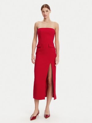 Sukienka elegancka asymetryczna Bardot ze sklepu: MODIVO w kategorii: Sukienki - zdjęcie WP-EBWP-BKLVO-LN0_0000305168030