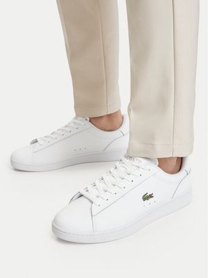 biały Buty sportowe męskie sznurowane Lacoste ze sklepu: MODIVO w kategorii: Buty sportowe męskie