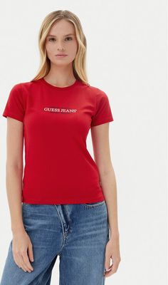 Bluzka damska Guess Jeans ze sklepu: MODIVO w kategorii: Bluzki damskie - zdjęcie WP-EBWP-BKLVO-LN0_0000305235855