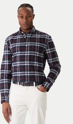 Koszula męska z kołnierzykiem button down Tommy Hilfiger ze sklepu: MODIVO w kategorii: Koszule męskie - zdjęcie WP-EBWP-BKLVO-LN0_0000305344359