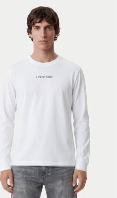 biały T-shirt męski z napisami Calvin Klein ze sklepu: MODIVO w kategorii: T-shirty męskie