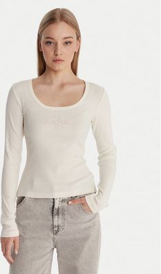 Bluzka damska casualowa Guess Jeans ze sklepu: MODIVO w kategorii: Bluzki damskie - zdjęcie WP-EBWP-BKLVO-LN0_0000305722225