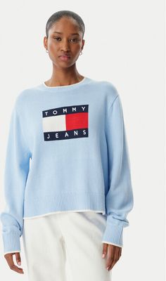Sweter damski na zimę casual Tommy Jeans ze sklepu: MODIVO w kategorii: Swetry damskie - zdjęcie WP-EBWP-BKLVO-LN0_0000305759894