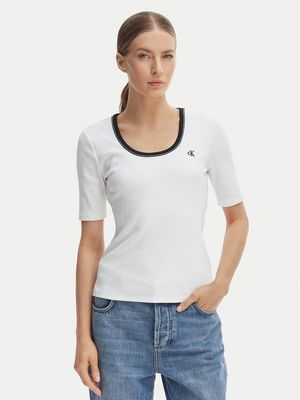 Bluzka damska casualowa na wiosnę Calvin Klein Jeans ze sklepu: MODIVO w kategorii: Bluzki damskie - zdjęcie WP-EBWP-BKLVO-LN0_0000305761675