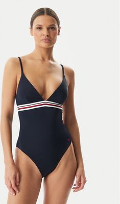 Strój kąpielowy w sportowym stylu Tommy Hilfiger ze sklepu: MODIVO w kategorii: Stroje kąpielowe - zdjęcie WP-EBWP-BKLVO-LN0_0000305769084