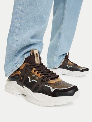 brązowy Buty sportowe męskie na jesień Guess ze sklepu: MODIVO w kategorii: Buty sportowe męskie