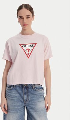 Bluzka damska w stylu młodzieżowym Guess Jeans ze sklepu: MODIVO w kategorii: Bluzki damskie - zdjęcie WP-EBWP-BKLVO-LN0_0000305894762