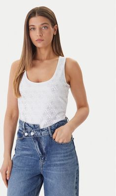 Bluzka damska Guess ze sklepu: MODIVO w kategorii: Bluzki damskie - zdjęcie WP-EBWP-BKLVO-LN0_0000305898289