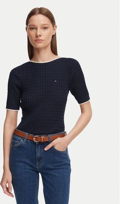 Bluzka damska na wiosnę Tommy Hilfiger ze sklepu: MODIVO w kategorii: Bluzki damskie - zdjęcie WP-EBWP-BKLVO-LN0_0000305942715