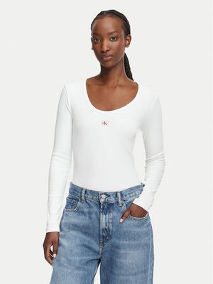 Bluzka damska casualowa Calvin Klein Jeans ze sklepu: MODIVO w kategorii: Bluzki damskie - zdjęcie WP-EBWP-BKLVO-LN0_0000305954992