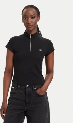 Bluzka damska wiosenna Calvin Klein Jeans ze sklepu: MODIVO w kategorii: Bluzki damskie - zdjęcie WP-EBWP-BKLVO-LN0_0000305955401