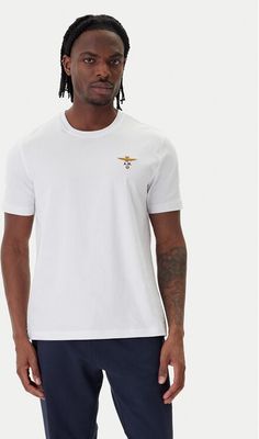 T-shirt męski casual Aeronautica Militare ze sklepu: MODIVO w kategorii: T-shirty męskie - zdjęcie WP-EBWP-BKLVO-LN0_0000306123922
