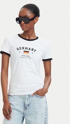Bluzka damska na wiosnę Guess Jeans ze sklepu: MODIVO w kategorii: Bluzki damskie - zdjęcie WP-EBWP-BKLVO-LN0_0000306149984