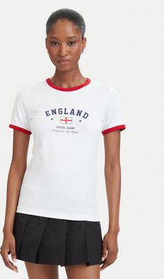 Bluzka damska na wiosnę Guess Jeans ze sklepu: MODIVO w kategorii: Bluzki damskie - zdjęcie WP-EBWP-BKLVO-LN0_0000306150072