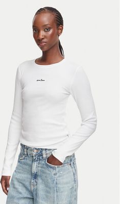 Bluzka damska casual Guess Jeans ze sklepu: MODIVO w kategorii: Bluzki damskie - zdjęcie WP-EBWP-BKLVO-LN0_0000306150300
