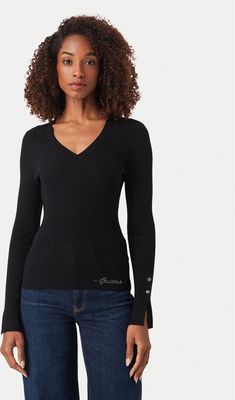Sweter damski Guess ze sklepu: MODIVO w kategorii: Swetry damskie - zdjęcie WP-EBWP-BKLVO-LN0_0000306150706