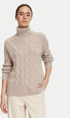 Sweter damski casualowy na zimę Tommy Hilfiger ze sklepu: MODIVO w kategorii: Swetry damskie - zdjęcie WP-EBWP-BKLVO-LN0_0000306177765