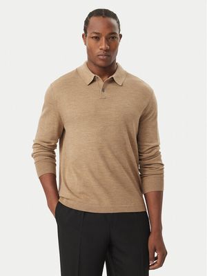 brązowy T-shirt męski wiosenny z długim rękawem Calvin Klein ze sklepu: MODIVO w kategorii: T-shirty męskie