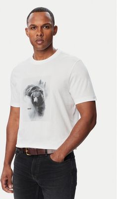 T-shirt męski na wiosnę BOSS ze sklepu: MODIVO w kategorii: T-shirty męskie - zdjęcie WP-EBWP-BKLVO-LN0_0000306231917