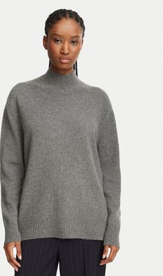 Weekend Max Mara - szary Sweter damski zimowy ze sklepu: MODIVO w kategorii: Swetry damskie