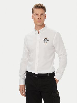 Koszula męska z klasycznym kołnierzykiem Aeronautica Militare ze sklepu: MODIVO w kategorii: Koszule męskie - zdjęcie WP-EBWP-BKLVO-LN0_0000306522602