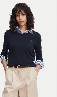 Sweter damski casualowy BEVERLY HILLS POLO CLUB ze sklepu: MODIVO w kategorii: Swetry damskie - zdjęcie WP-EBWP-BKLVO-LN0_2230100358963