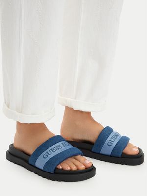 Klapki damskie na lato Guess Jeans ze sklepu: MODIVO w kategorii: Klapki damskie - zdjęcie WP-EBWP-BKLVO-LN0_5907964025702