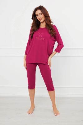 Piżama z napisami Italian Fashion ze sklepu: italianfashion w kategorii: Piżamy damskie - zdjęcie WP-ITAL-FCTU3-R7J_AAF-KPZ-NATU-33WI-03-1