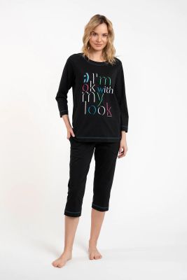 Piżama z napisami Italian Fashion ze sklepu: italianfashion w kategorii: Piżamy damskie - zdjęcie WP-ITAL-FCTU3-R7J_AAF-KPZ-OLZA-33CA-03-1
