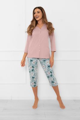 Piżama w kwiaty z nadrukami Italian Fashion ze sklepu: italianfashion w kategorii: Piżamy damskie - zdjęcie WP-ITAL-FCTU3-R7J_AAF-KPZ-SEKW-33RD-03-1